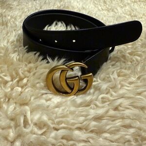 Gucci Black Belt with Gold Buckle